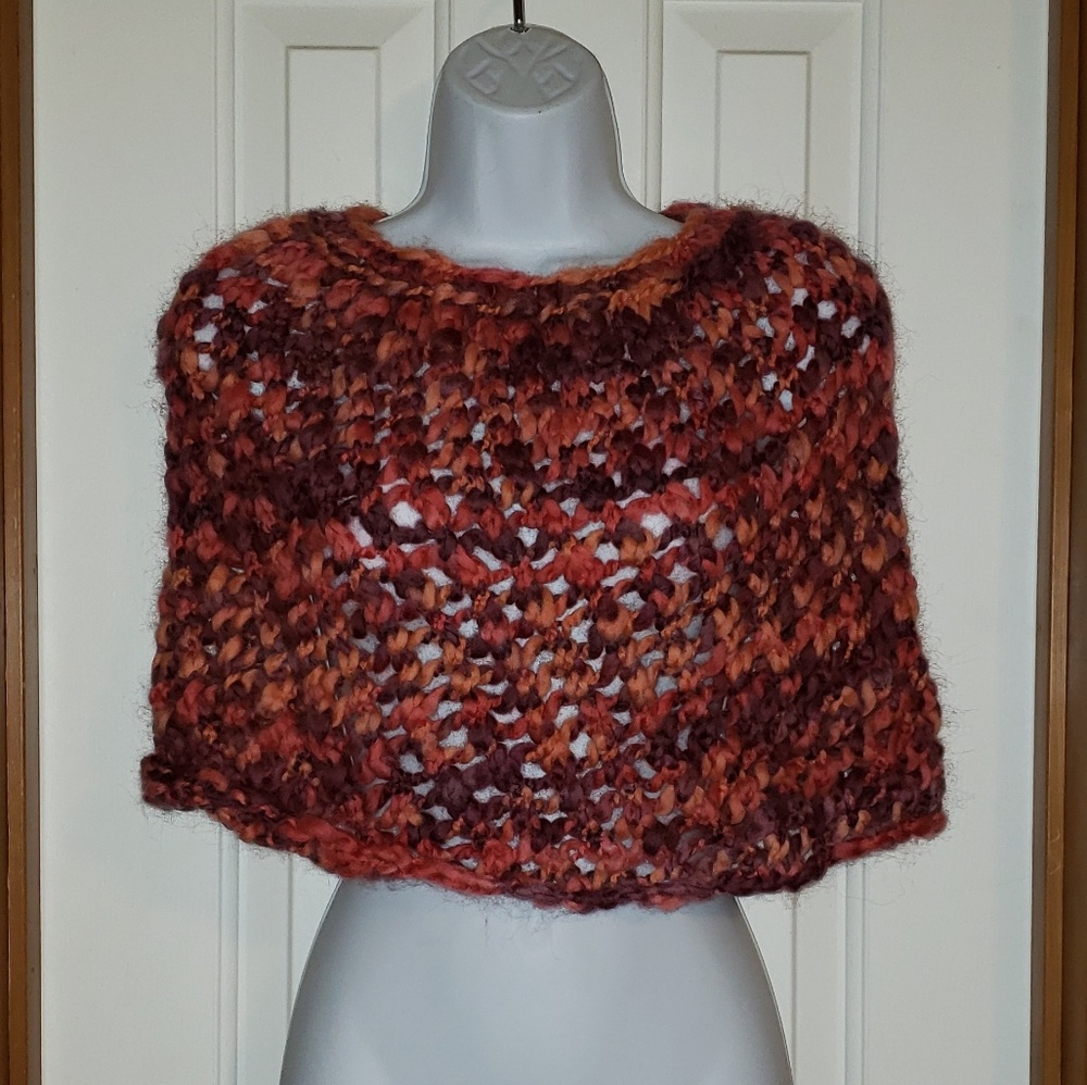 Hand Knit Wool Poncho
